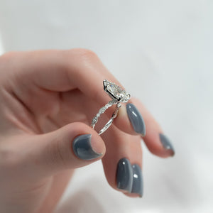 The Jasmine Set With A 1.5 Carat Pear Lab Diamond