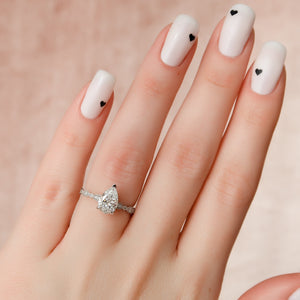 The Jasmine Set With A 1.5 Carat Pear Lab Diamond