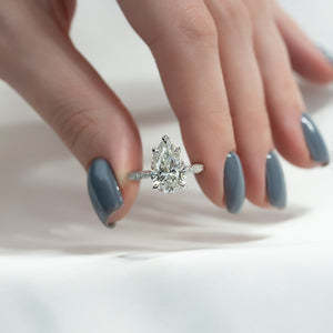The Jasmine Set With A 1.5 Carat Pear Lab Diamond