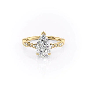 The Jasmine Set With A 2.5 Carat Pear Lab Diamond