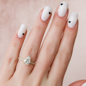 The Jasmine Set With A 1 Carat Pear Lab Diamond