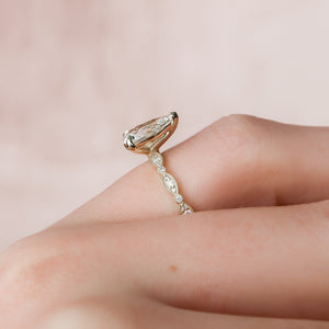 The Jasmine Set With A 1 Carat Pear Lab Diamond