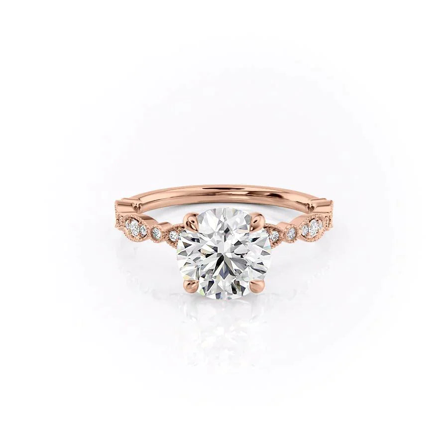 The Jasmine Set With A 1.5 Carat Round Lab Diamond