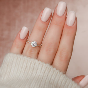 The Jasmine Set With A 1.5 Carat Round Lab Diamond