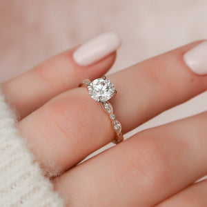 The Jasmine Set With A 1.5 Carat Round Lab Diamond