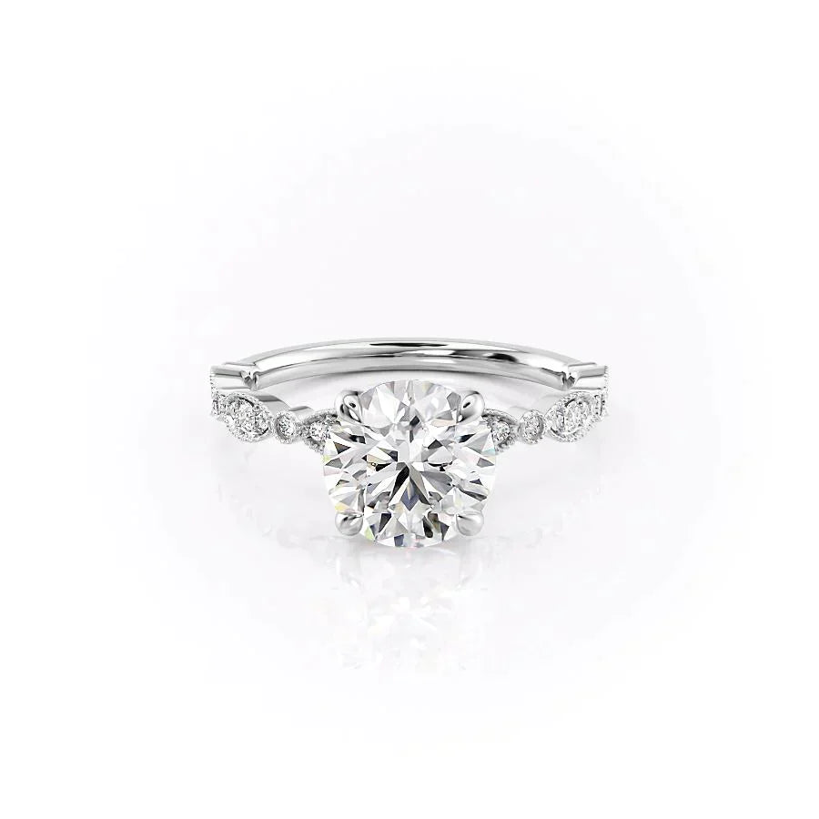 The Jasmine Set With A 1 Carat Round Lab Diamond