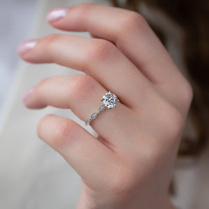 The Jasmine Set With A 1.5 Carat Round Lab Diamond