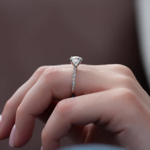The Jasmine Set With A 1.5 Carat Round Lab Diamond