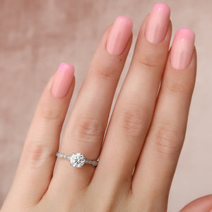 The Jasmine Set With A 1.5 Carat Round Lab Diamond