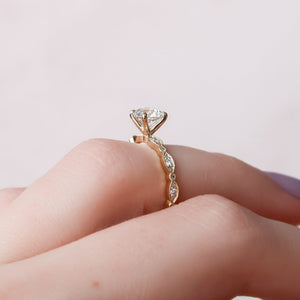 The Jasmine Set With A 1.5 Carat Round Lab Diamond
