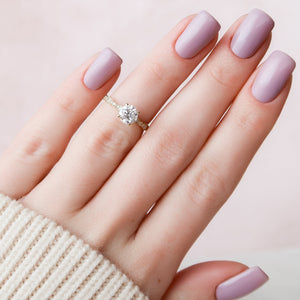 The Jasmine Set With A 1.5 Carat Round Lab Diamond