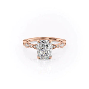 The Jasmine Set With A 1.5 Carat Radiant Lab Diamond