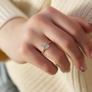 The Jasmine Set With A Radiant Moissanite