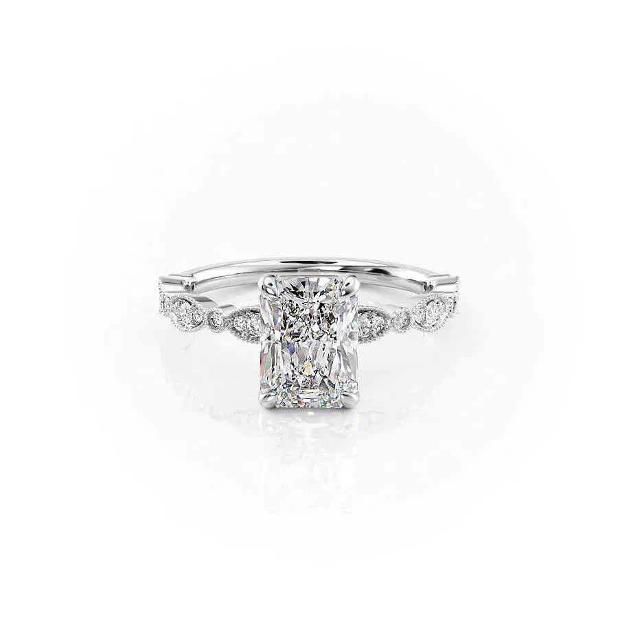 The Jasmine Set With A 3 Carat Radiant Lab Diamond