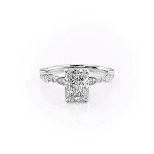 The Jasmine Set With A 2.5 Carat Radiant Lab Diamond