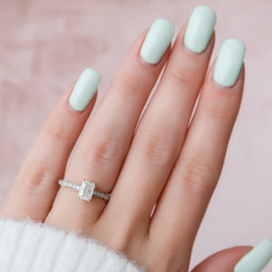 The Jasmine Set With A 1 Carat Radiant Lab Diamond