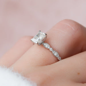 The Jasmine Set With A 1 Carat Radiant Lab Diamond