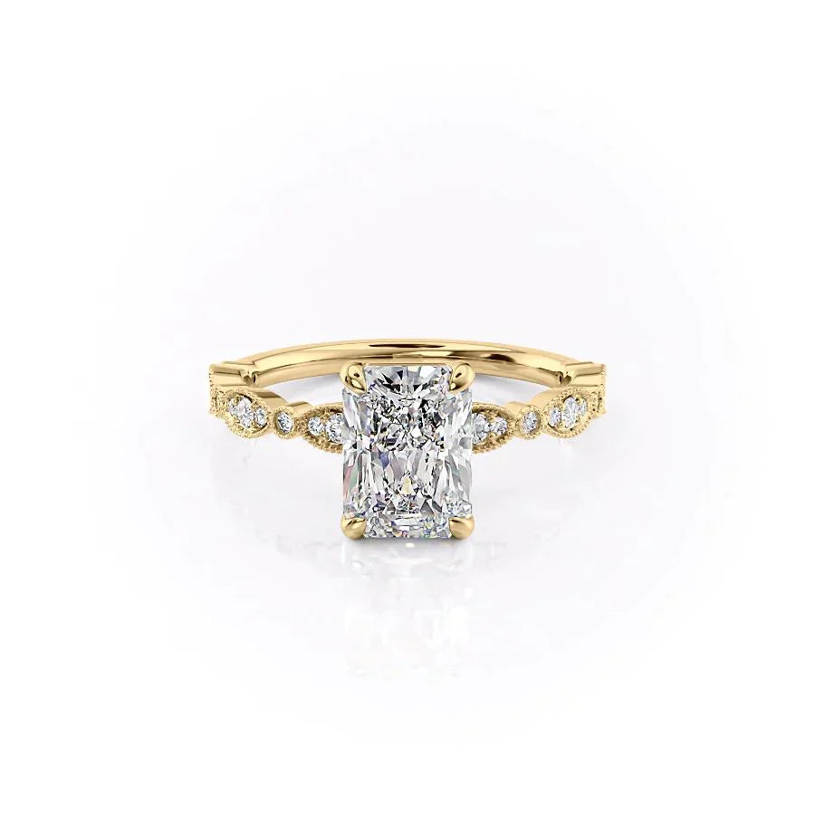 The Jasmine Set With A 2 Carat Radiant Lab Diamond