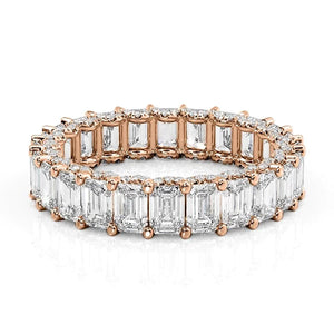 5.3ct Emerald U Pave Prong Eternity