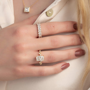 3.3ct Oval U Pave Prong Eternity