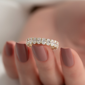 3.3ct Oval U Pave Prong Eternity