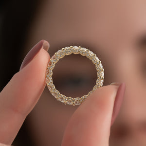 3.3ct Oval U Pave Prong Eternity