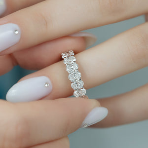 3.3ct Oval U Pave Prong Eternity