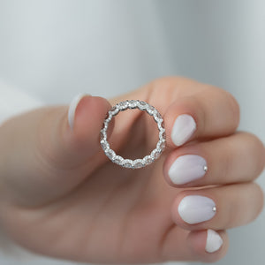 3.3ct Oval U Pave Prong Eternity