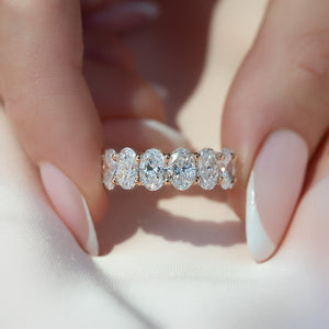 3.3ct Oval U Pave Prong Eternity