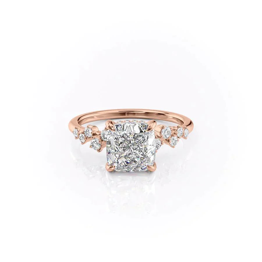 The Mia Set With A 2 Carat Cushion Lab Diamond