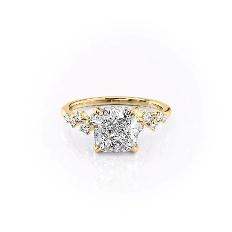 The Mia Set With A 1.5 Carat Cushion Lab Diamond