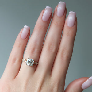 The Mia Set With A 2 Carat Cushion Lab Diamond
