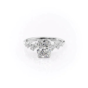 The Mia Set With A 2 Carat Elongated Cushion Lab Diamond