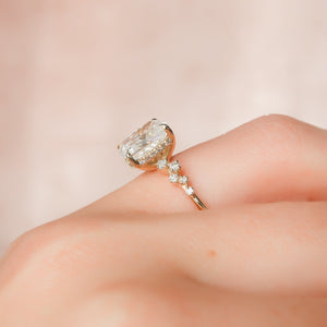 The Mia Set With A 2 Carat Elongated Cushion Lab Diamond