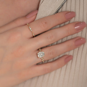 The Mia Set With A Elongated Cushion Moissanite