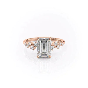The Mia Set With A Emerald Moissanite
