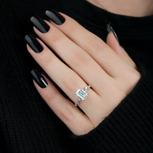 The Mia Set With A 1.5 Carat Emerald Lab Diamond