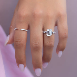 The Mia Set With A 1.5 Carat Emerald Lab Diamond