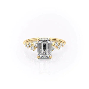 The Mia Set With A Emerald Moissanite