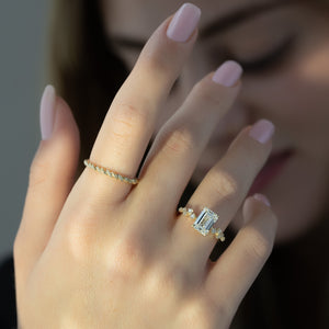 The Mia Set With A 1.5 Carat Emerald Lab Diamond