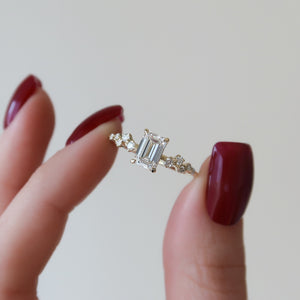 The Mia Set With A 1.5 Carat Emerald Lab Diamond