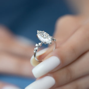 The Mia Set With A 1 Carat Marquise Lab Diamond
