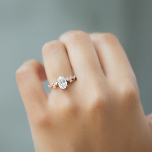 The Mia Set With A 1 Carat Oval Lab Diamond