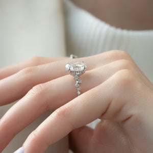 The Mia Set With A 1.5 Carat Oval Lab Diamond