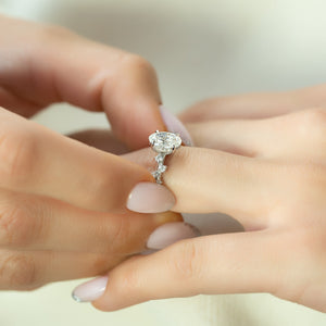 The Mia Set With A 1.5 Carat Oval Lab Diamond