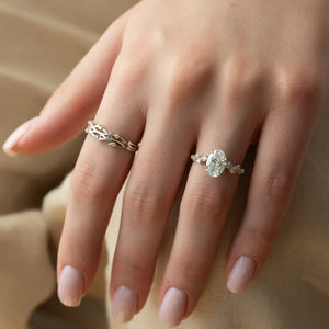 The Mia Set With A 1.5 Carat Oval Lab Diamond