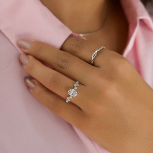 The Mia Set With A 1.5 Carat Oval Lab Diamond