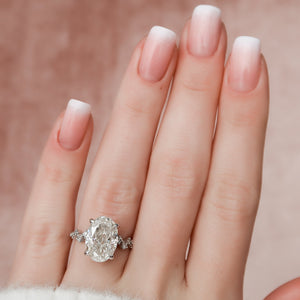 The Mia Set With A 1.5 Carat Oval Lab Diamond
