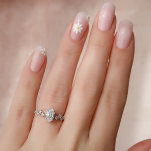 The Mia Set With A 1.5 Carat Oval Lab Diamond