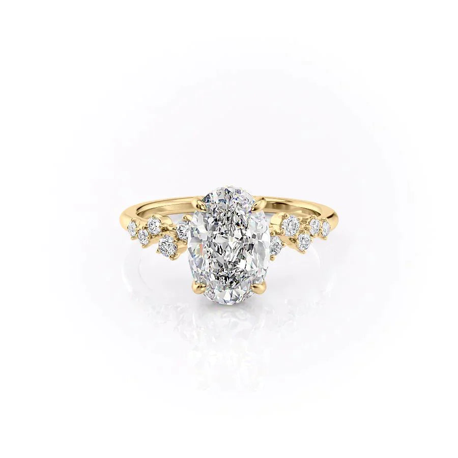 The Mia Set With A 2.5 Carat Oval Lab Diamond